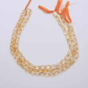 ลูกปัดซิทรินทรงรีเหลี่ยมเพชรพลอย ขนาด 5x7-7x11 มม. สีเหลือง ลูกปัดพลอยซิทรินธรรมชาติ 13 นิ้ว ลูกปัดซิทรินทรงรี - Product Image 4