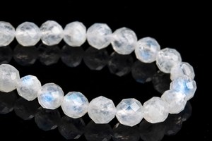 Cuentas de Piedra Lunar Arcoíris Translúcidas, Gema Natural Auténtica, Cuentas Sueltas Redondas Facetadas, Hilo Completo, Venta al por Mayor a Granel - Product Image 6