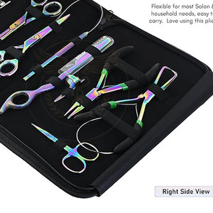 QORVEX INSTRUMENTS Kit de Extensión de Acero Inoxidable, Alicates para Remover Micro Anillas, Tijeras para Cabello, Herramientas de Estilismo (Arcoíris) - Product Image 3