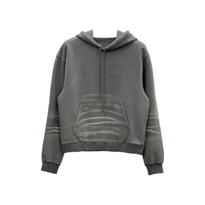 Sweat à capuche oversize en coton délavé pour homme, couleur unie, décontracté, avec poche kangourou, en molleton bouclette, pour l'automne - Product Image 1