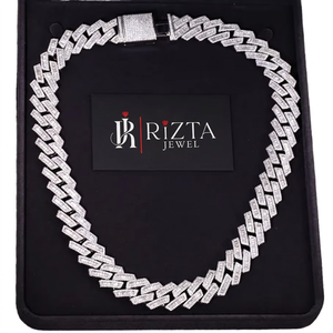 Luxury Moissanite <b>Statement</b> <b>Necklace</b> 925 Silver Rhodium Plated Baguette Cut Link Chain Geometric Design Party Unisex - Product Image 1