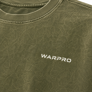 เสื้อยืดโอเวอร์ไซส์แขนสั้นคอกลมสีเขียวมะกอกสำหรับผู้ชาย Warpro ผ้าฝ้ายลำลอง - Product Image 5