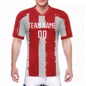 Ensemble de maillots de football personnalisés pour hommes et femmes, rouge et gris, uniforme de football personnalisé avec nom et numéro d'équipe, séchage rapide, entraînement adulte - Product Image 3