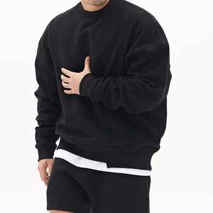 Sweat-shirt à capuche pour homme, coupe ample, col rond, en tissu éponge d'hiver, avec impression et broderie personnalisées, style streetwear - Product Image 2