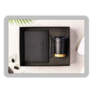 PU <b>Leather</b> <b>Diary</b> Gift Set Stainless Steel Tumbler-Personalized Business Corporate Gift Customized Color Embossed Logo for - Product Image 4