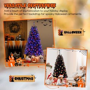 Albero di Natale Artificiale da 6/7/8 Piedi con Suoni Spettrali e 6 Modalità di Illuminazione per Decorazioni di Halloween - Product Image 6