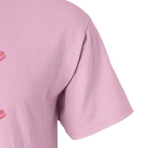 Camiseta Gráfica Personalizada de Manga Corta Rosa Claro con Diseño Impreso en la Parte Delantera, Cuello Redondo, Estilo Casual Urbano para Hombres y Mujeres, Uso Diario - Product Image 3