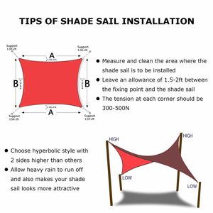 Telo Ombreggiante in HDPE Rosso Scarlatto 8FT X 10FT, Grande Tenda Parasole in Plastica Poliestere PVC per Giardini e Cortili, Rete Triangolare Quadrata con Protezione UV - Product Image 2