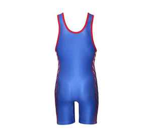 Combinaison de lutte pour homme bleue, en spandex et polyester, extensible, compressive, pour la musculation, vêtements de sport pour adultes - Product Image 2