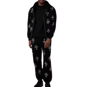 Streetwear Rhinestone Tracksuit | Designer Hoodie & Jogger Set | Custom Rhinestone Logo Fashion <b>Track</b> <b>Suit</b> OEM - Product Image 1
