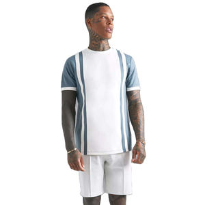 Nouvel ensemble décontracté d'été pour homme : T-shirt tricoté écologique à imprimé lettres et short de sport à manches courtes (2 pièces) - Product Image 3