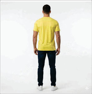 T-shirt en coton de haute qualité pour homme, personnalisé, épais, coupe oversize, manches courtes, col rond, logo uni, respirant, impression légère - Product Image 2