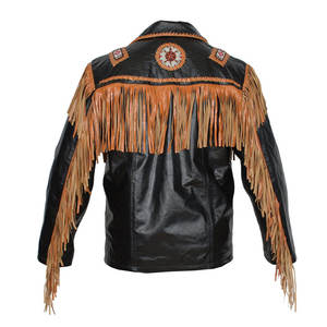 Factory Directly Provide Plus Size XL Men's Sheep Skin Suede <b>Leather</b> <b>Jacket</b> Breathable Eco-Friendly <b>Winter</b> Zipper Closure Tassel - Product Image 4