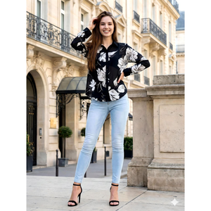 เสื้อเชิ้ตลายดอกไม้เกาหลีเกรดส่งออก สำหรับผู้หญิง สาวๆ แฟชั่นขายส่ง - Product Image 3