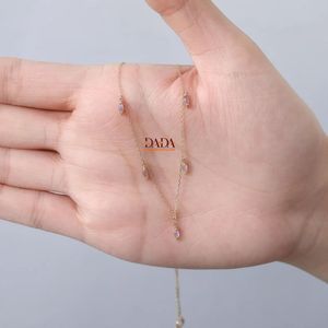 Drop <b>Necklace</b> Dainty Station Diamond <b>Chain</b> Minimalist Elegant Fine Jewelry for Women Delicate Everyday <b>Necklace</b> Gift - Product Image 6