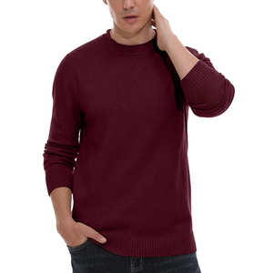 Men's Crew Neck Solid Color Knitted Pullover Sweater Full Sleeve Autumn Wear Regular Fit 100% Cotton Anti-Pilling - Product Image 2