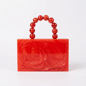 Luxury Handmade Resin Evening Clutch Bag Elegant Transparent Flower Inlay <b>Purse</b> for Women Party Wedding Accessory - Product Image 1
