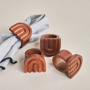 Custom Durable Engraved Wooden Napkin <b>Rings</b> Table Decor Monogram <b>Initial</b> Wedding Party Dining Accessory Vietnam Choice Hans - Product Image 5