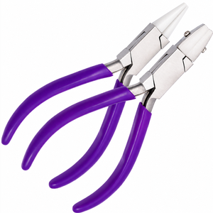 Tapered Baguette Cut <b>Pliers</b> <b>Set</b> Stainless Steel Purple Handles Jewelry Making DIY Tools For Wire Beading Repair - Product Image 4