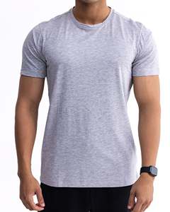 Camiseta de Manga Corta con Cuello Redondo para Hombre, Color Sólido, Tejido de Algodón, Corte Regular Informal, Transpirable, Diseño Liso, Blanco, Beige, Morado, Negro - Product Image 6