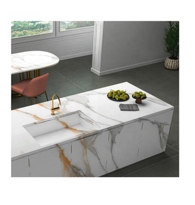 Carreaux de porcelaine vitrifiée beige Breccia brillants antidérapants KC 1200x2400 pour sol et mur de hall, installation facile. - Product Image 5