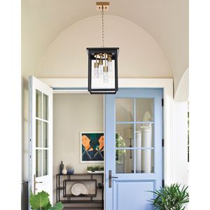 Luminaire suspendu extérieur intégré LED 5CCT de grande taille avec ampoules pour véranda, patio, cour, jardin - Product Image 5