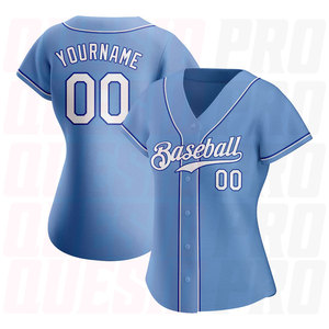 Wholesale Blank Baseball Jerseys Cheap Price Premium Jersey Base Ball Jersey Light Blue White Royal Authentic Baseball Jersey - Product Image 2