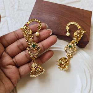 Fashion Gold Plated Wedding Cuff Earrings for Women - Product Image 2