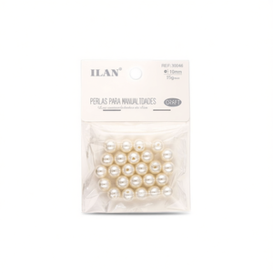 Perle Ilan per artigianato 10mm beige confezione da 15g - Product Image 1