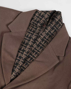 <b>Men's</b> <b>Long</b> Wool Overcoat Notched Lapel Single Breasted Brown Regular Fit Outerwear Solid color <b>men's</b> <b>coat</b> - Product Image 6