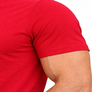T-shirt homme col V uni, coupe slim, manches courtes, coton léger, décontracté, été - Product Image 4