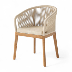 Sillas Acolchadas de Madera de Teca de Estilo Moderno para Exteriores, Conjuntos de Ocio y Decoración de Muebles para Exteriores - Product Image 4