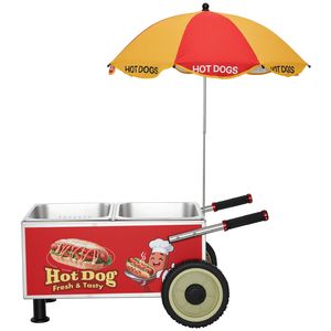 Chariot de cuisson à vapeur électrique 1200W en acier inoxydable pour hot-dogs, portable, température réglable 86-203F, avec sortie BBQ - Product Image 1