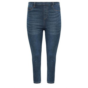 Jeggings décontractés taille haute pour femmes, respirants, coupe skinny, avec logo, grandes tailles, en denim stretch délavé, pantalon crayon coloré en coton - Product Image 6