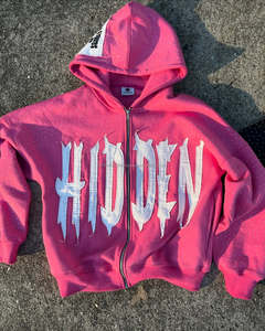 Sudadera con capucha lavada vintage personalizada para hombre con apliques bordados de diamantes de imitación de cristal y cremallera de gran tamaño para invierno - Product Image 3