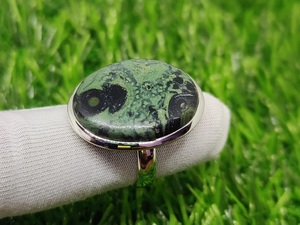 Kambaba Jasper Silver <b>Ring</b>, Handmade Natural Stone <b>Ring</b>, 925 Sterling Silver Gemstone <b>Ring</b>, <b>Boho</b> Vintage Jewelry for Men & Women - Product Image 2