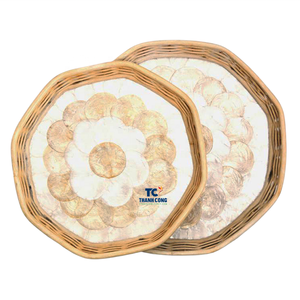 Fabricante Directo: Bandeja de Ratán con Madreperla, Decoración Elegante para Mesa, Bandeja Decorativa de Ratán, Vietnam - Product Image 1