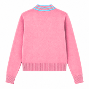 Cárdigan de punto estilo universitario para mujer Jack And Jill Of America, con cuello en V, botones frontales, ribete a rayas, bordado, estilo preppy. - Product Image 4