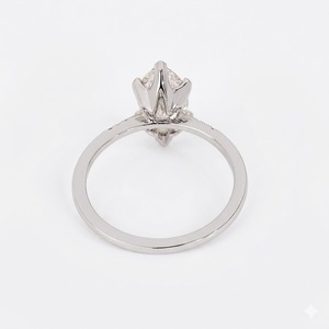 Bague de fiançailles solitaire en or blanc 14 carats VBSR-160 avec diamant de laboratoire certifié IGI, taille marquise, 1,03 carat, E VS1, bijoux fins pour femmes - Product Image 5