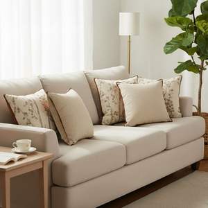 Elegante Juego de 5 Fundas de Almohada con Diseño Botánico Inspirado en la Naturaleza, Color Blanco Hueso, para Sofá y Cama, Decorativas y para Almohadas Decorativas - Product Image 2