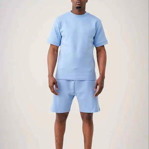 Nouvel ensemble T-shirt et short unisexe en polyester/coton de haute qualité, style vintage, coupe et couture, écologique, pour l'été, personnalisable avec logo vierge pour homme - Product Image 1