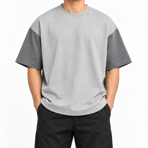 เสื้อยืดคอตตอนผู้ชายทรงโอเวอร์ไซส์ พิมพ์โลโก้ตามสั่ง แขนสั้น คอกลม สไตล์ลำลอง ทรงหลวม - Product Image 3