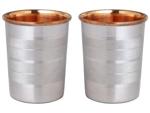 Verre en cuivre pur au design luxueux, 275 ml, vaisselle élégante pour l'eau, bienfaits ayurvédiques et usage quotidien, parfait pour la maison - Product Image 1