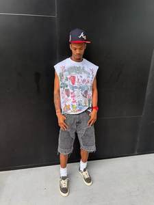 Camiseta de algodón 100% de fabricante, estilo oversize, corta, hip hop, con estampado de dibujos animados, para hombre, personalizada, streetwear, jersey de 260 gramos, impresión digital - Product Image 6