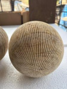 Natural Sustainable Wooden Through-Carved Decorative Balls <b>Rustic</b> Handcrafted <b>Wood</b> Sphere Set for Home Decor Craft Display - Product Image 5