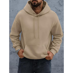 Sudaderas con Capucha Extra Grandes para Hombre, Color Sólido, Algodón, Sudaderas Casuales con Capucha, Corte Regular, Ropa de Otoño, Más Vendidas, Servicios OEM - Product Image 5