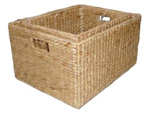 Panier de rangement économique en jacinthe d'eau tressée à la main, style vintage et écologique, pour chambre, salon et salle de bain - Product Image 3