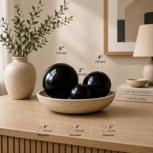 Ensemble d'orbites décoratives noires en travertin, décoration moderne pour la maison - Product Image 2