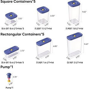 21 boîtes de conservation alimentaire en plastique hermétiques, durables et sans BPA, avec cadran de suivi de date - Product Image 1