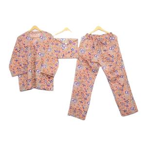 Conjunto de pijama de algodón hecho a mano con estampado floral para mujer, cintura elástica, tallas XL 5XL, algodón indio de verano para - Product Image 1